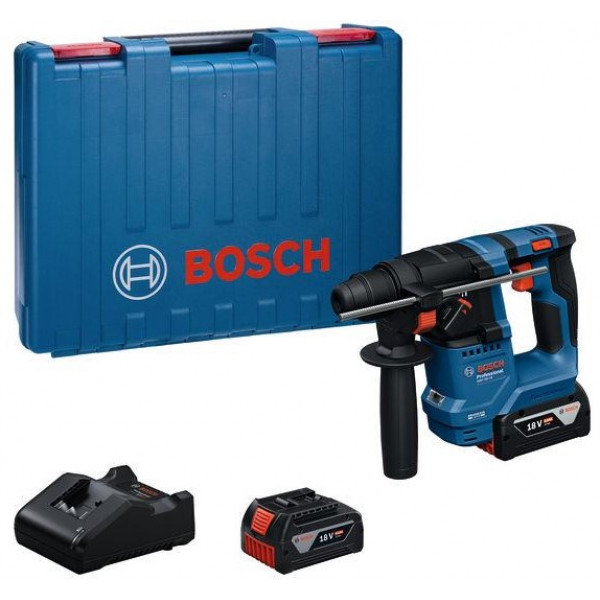 Акумулаторен перфоратор Bosch GBH 18V-18, 2 батерии по 4 Ah, зарядно и куфар